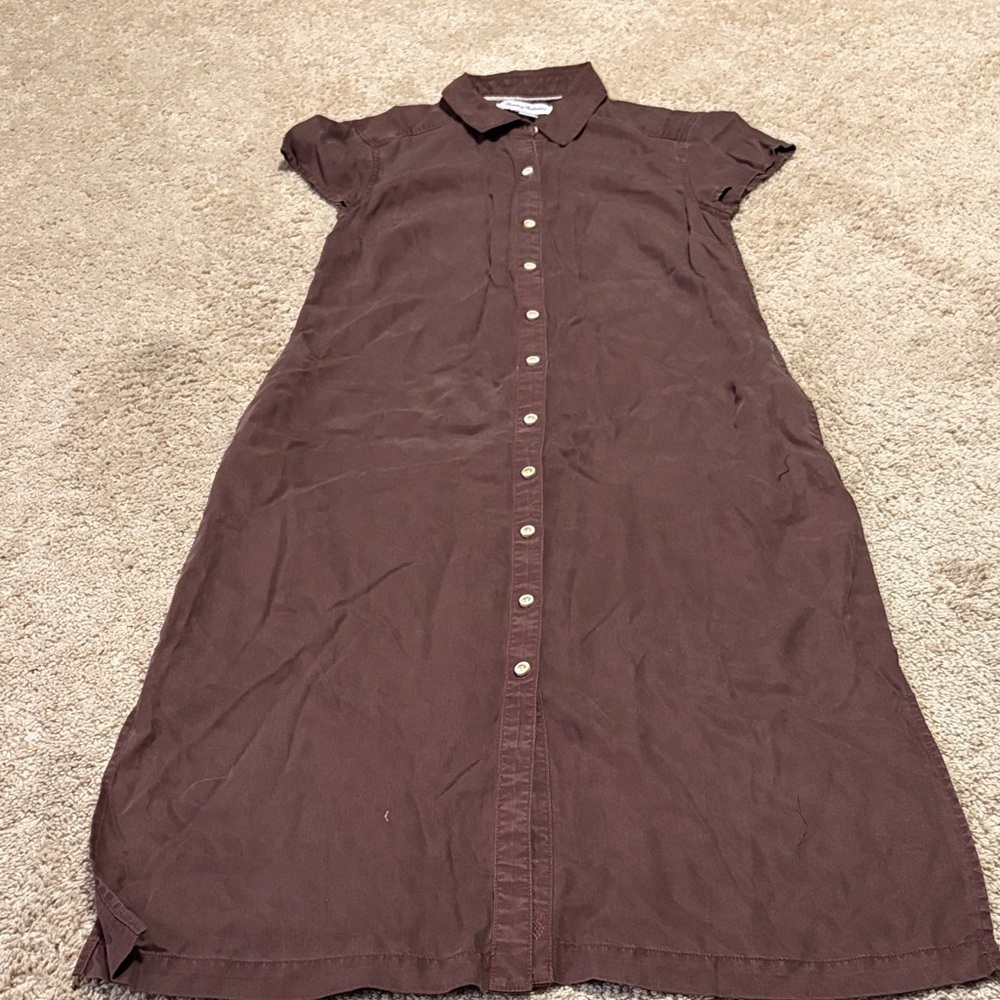 Tommy Bahama Brown Mission Beach MIDI Shirt Dress XS
